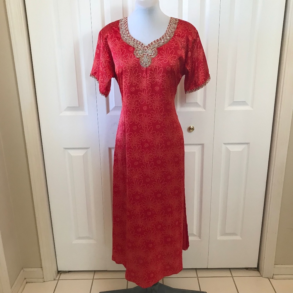 Juliet Beaded Embellished Print Cover Up/Dress